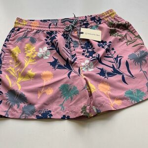 NWT United by Blue Recycled Tropical Floral Unlined Swim Trunk Mens Medium 5 Ins